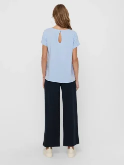 ONLFIRST ONE LIFE SS SOLID TOP WVN cashmere blue