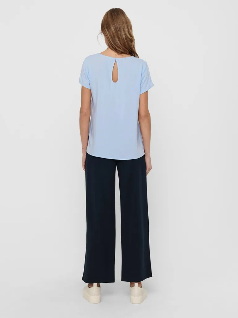 ONLFIRST ONE LIFE SS SOLID TOP WVN cashmere blue