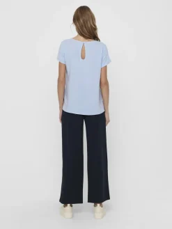 ONLFIRST ONE LIFE SS SOLID TOP WVN cashmere blue