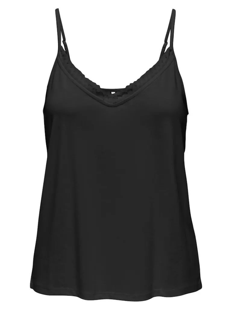 ONLFREE LIFE SINGLET LACE TOP JRS black