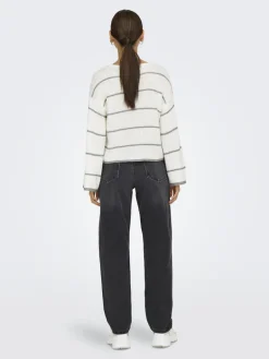 ONLGEENA 7/8 STRIPE O-NECK KNT NOOS cloud dancer1