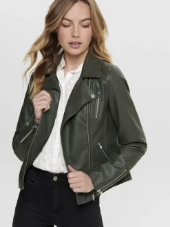 ONLGEMMA FAUX LEATHER BIKER OTW NOOS beluga
