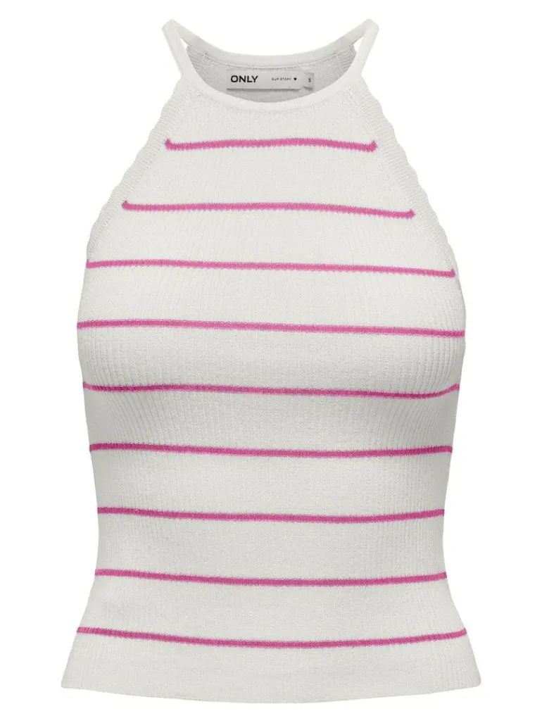 ONLGEMMA SL SCALLOP STRIPE O-NECK KNT cloud dancer2