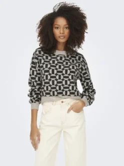 ONLGEO LIFE L/S PULLOVER KNT NOOS oatmeal