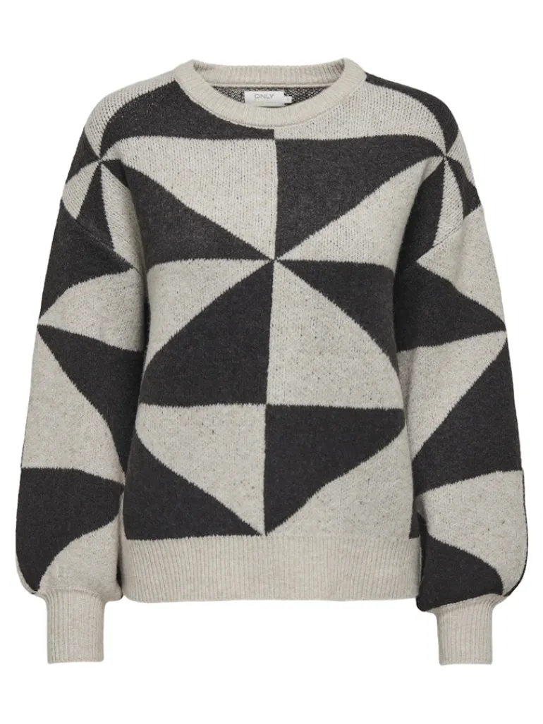 ONLGEORGINA LIFE LS JQ O-NECK KNT oatmeal