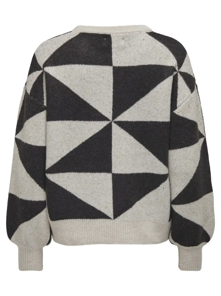 ONLGEORGINA LIFE LS JQ O-NECK KNT oatmeal