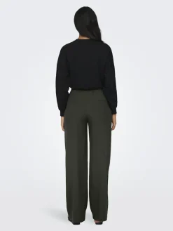 ONLGINNY HW WIDE PULL-UP PANT OY PNT black olive