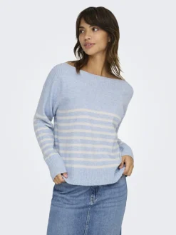 ONLGLORY LIFE LS BOATNECK KNT soft chambray