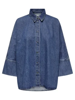 ONLGRACE 3/4 DNM SHIRT CRO NOOS medium blue denim