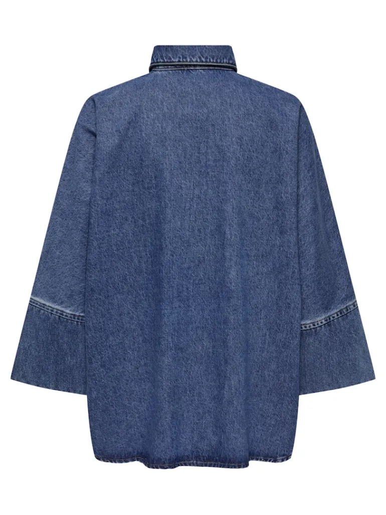 ONLGRACE 3/4 DNM SHIRT CRO NOOS medium blue denim