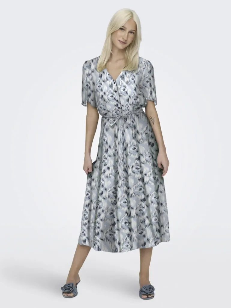 ONLHALIA LIFE S/S MIDI DRESS WVN NOOS faded denim