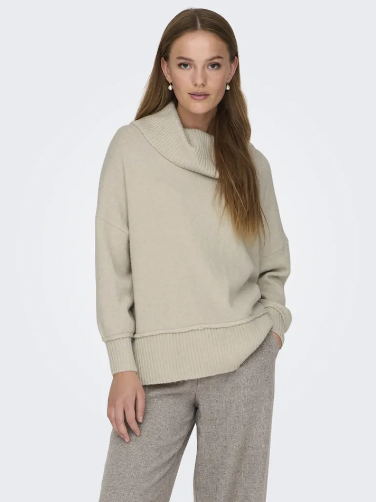 ONLHAZEL LS COWLNECK RP KNT pumice stone
