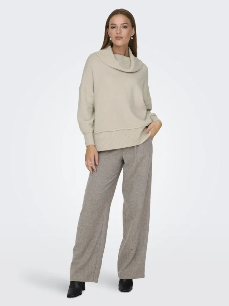 ONLHAZEL LS COWLNECK RP KNT pumice stone