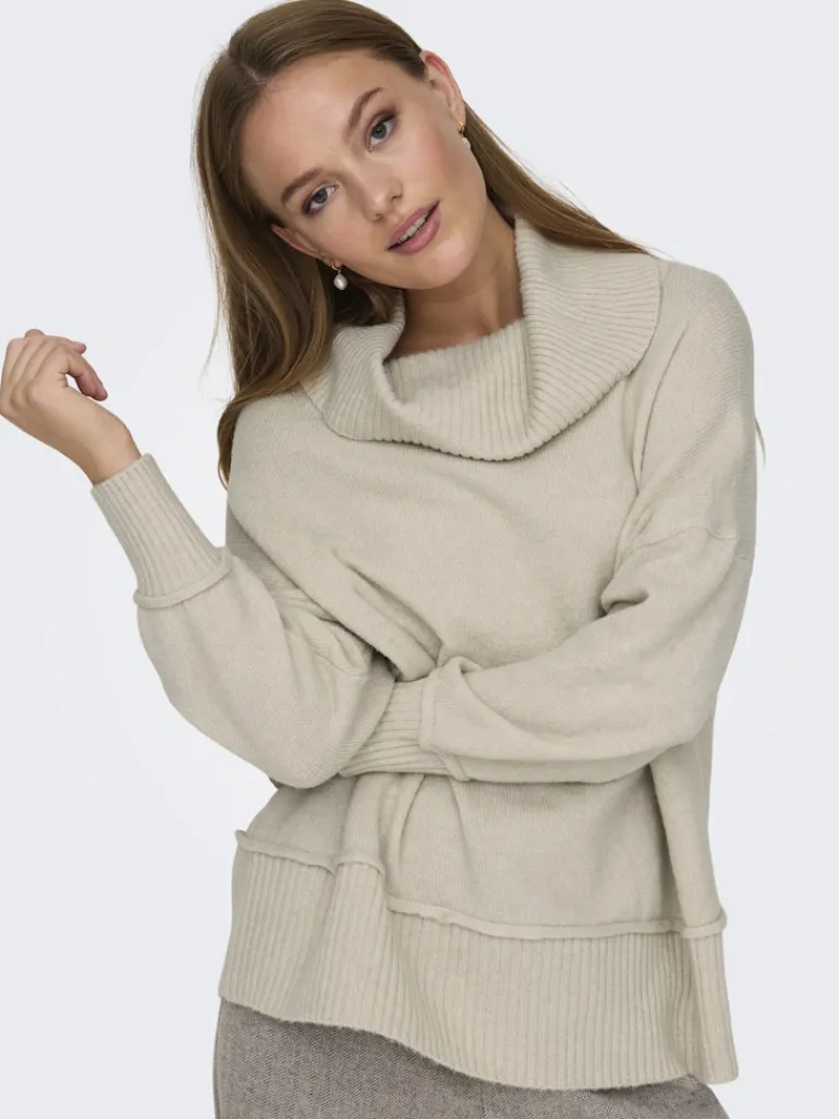 ONLHAZEL LS COWLNECK RP KNT pumice stone