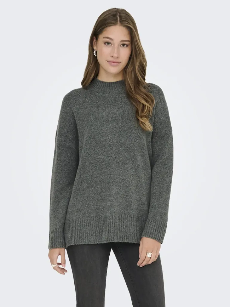 ONLHAZEL LS HIGHNECK OVERS RP KNT balsam green
