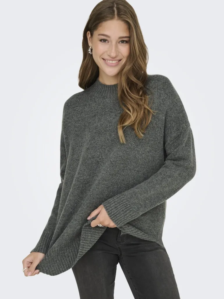 ONLHAZEL LS HIGHNECK OVERS RP KNT balsam green