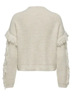 ONLHOLLY LS SHORT CABLE HIGH NECK RP KNT birch