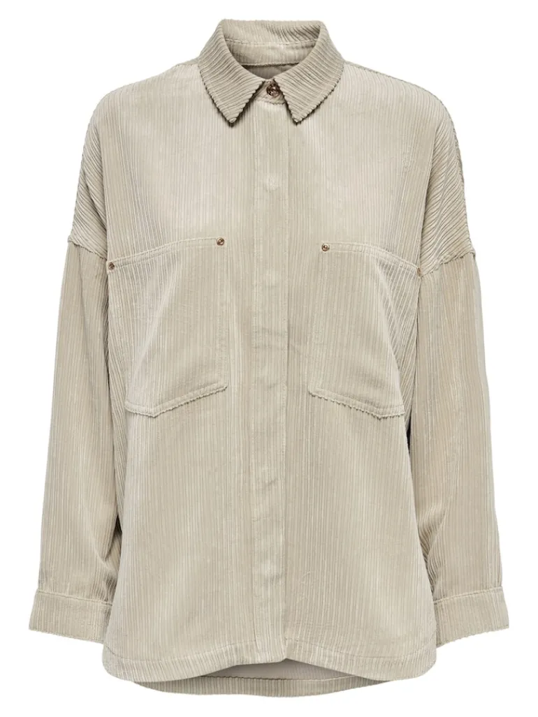 ONLJANINE-RAI OVS CORD SHACKET PNT 2 oxford tan