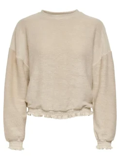 ONLJENKA L/S O-NECK SMOCK TOP JRS ecru