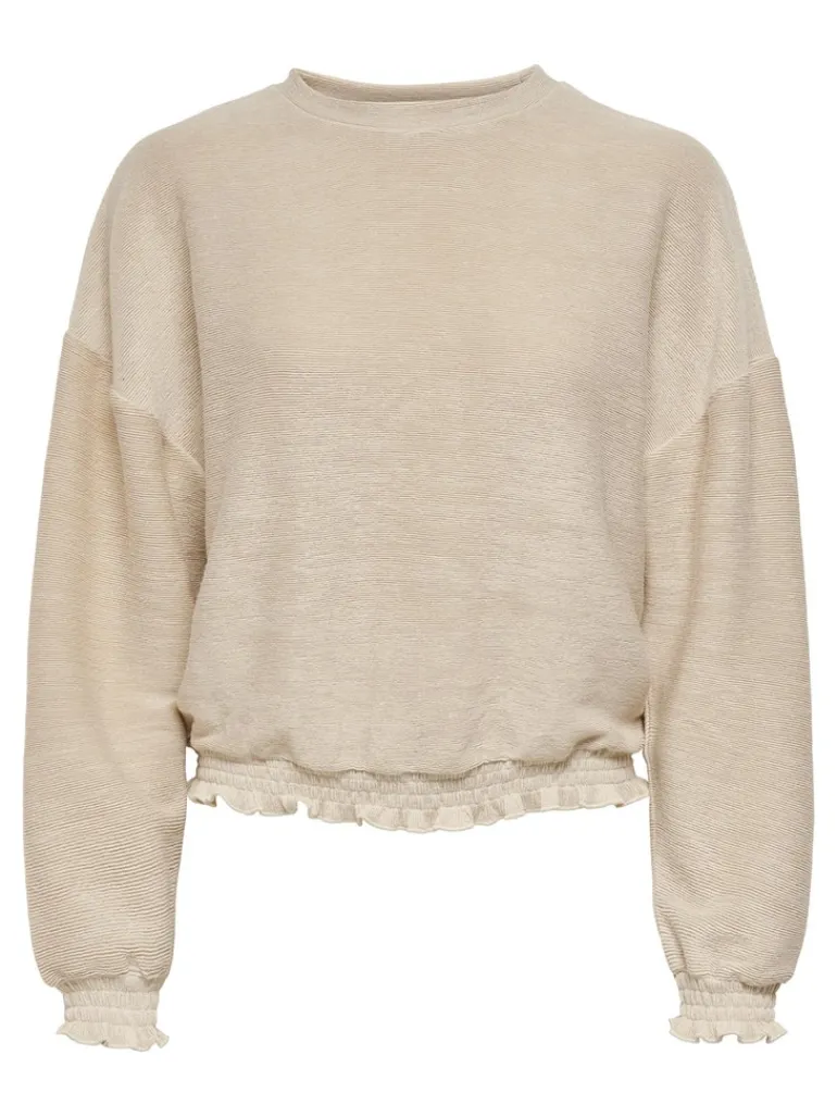 ONLJENKA L/S O-NECK SMOCK TOP JRS ecru