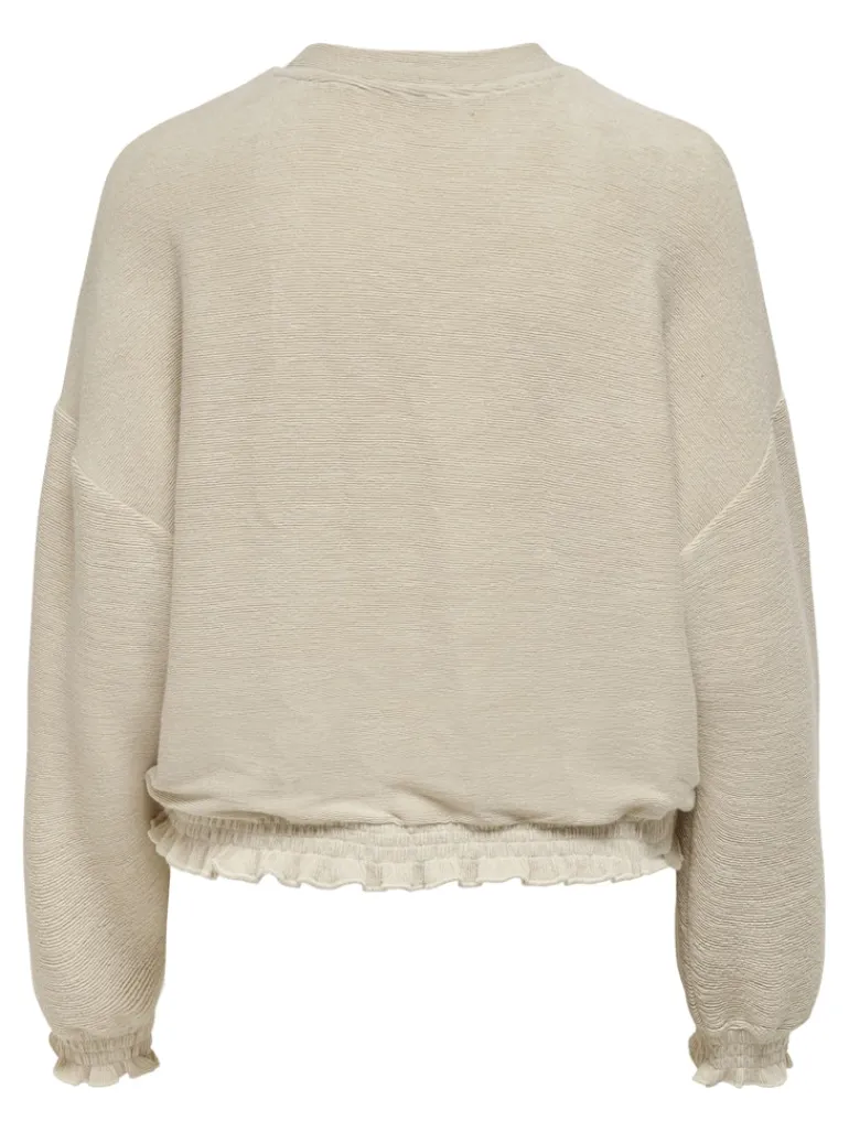 ONLJENKA L/S O-NECK SMOCK TOP JRS ecru