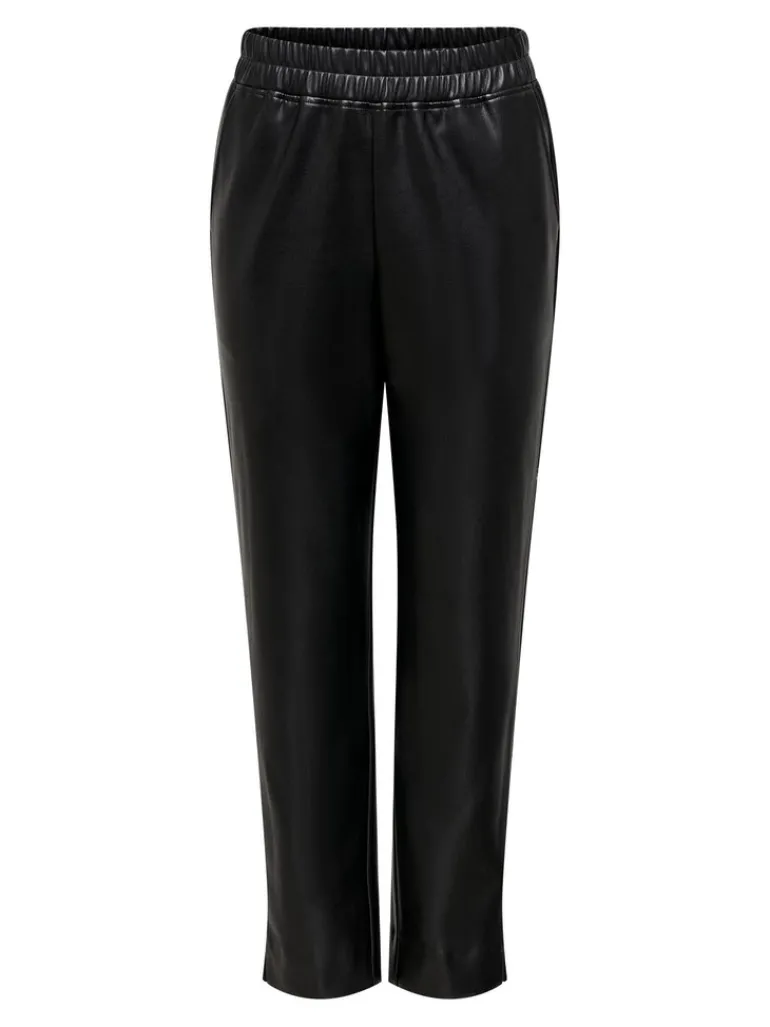 ONLJOEY PULL-UP FAUX LEATH STR PANT PNT black