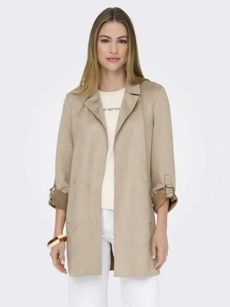 ONLJOLINE FAUX SUEDE COAT LIFE CC OTW silver mink