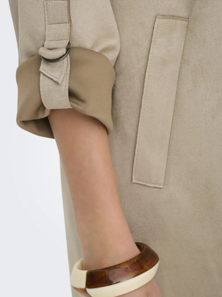 ONLJOLINE FAUX SUEDE COAT LIFE CC OTW silver mink
