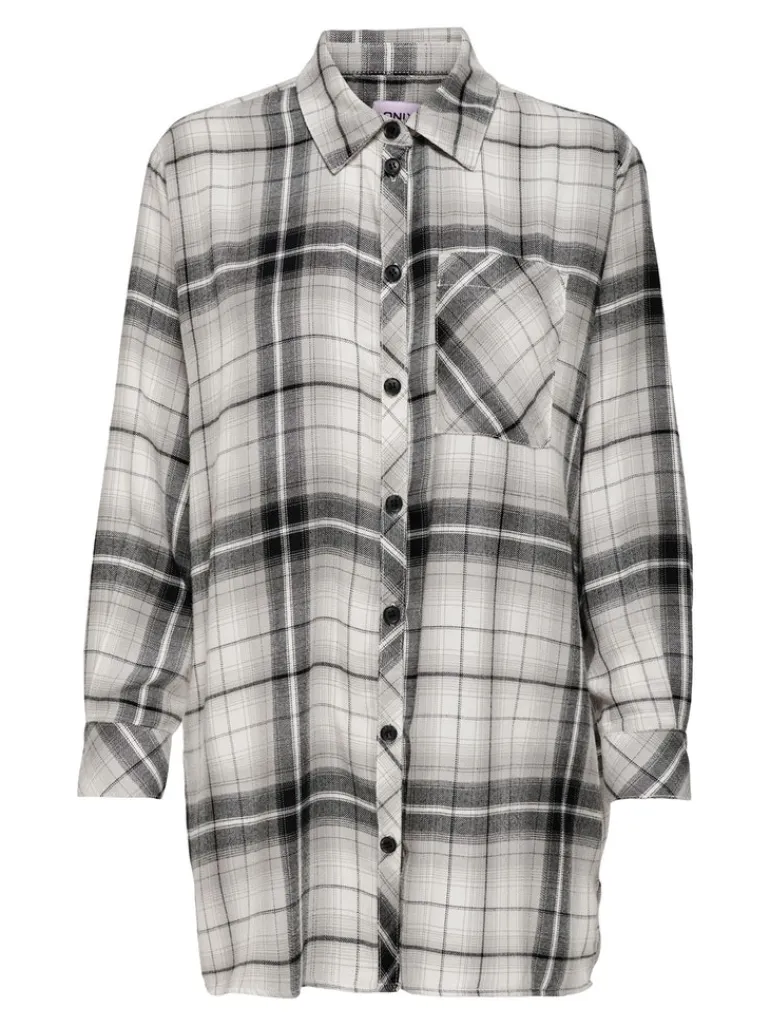 ONLKAROLINA L/S SHIRT NOOS WVN black-black-cloud dancer
