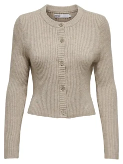 -ONLKATIA LIFE LS BUTTON CARDI KNT NOOS mocha meringue