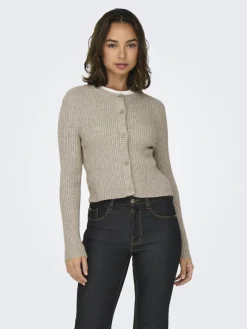 -ONLKATIA LIFE LS BUTTON CARDI KNT NOOS mocha meringue