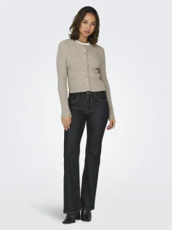 -ONLKATIA LIFE LS BUTTON CARDI KNT NOOS mocha meringue