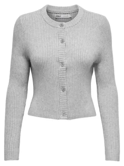 -ONLKATIA LIFE LS BUTTON CARDI KNT NOOS light grey melange