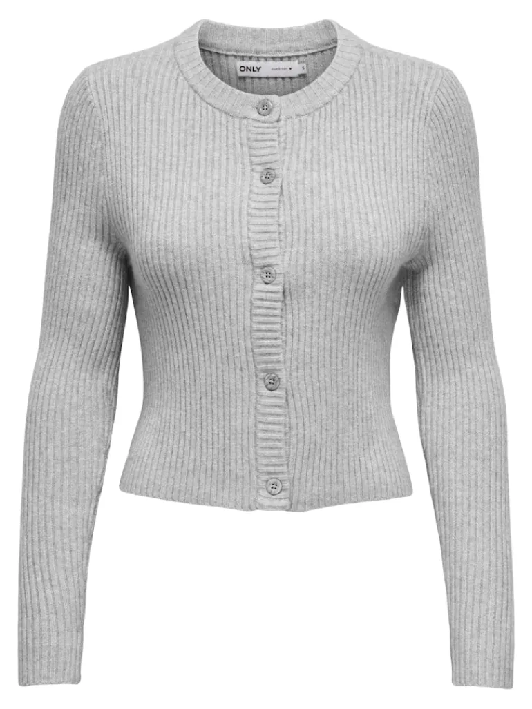 -ONLKATIA LIFE LS BUTTON CARDI KNT NOOS light grey melange