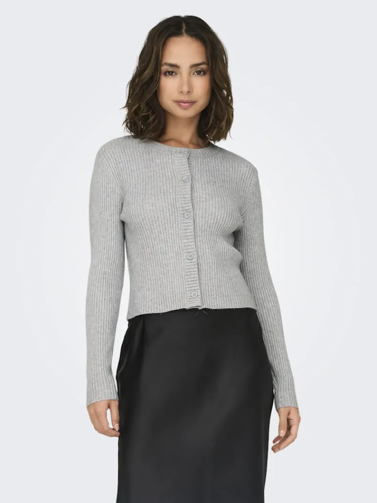-ONLKATIA LIFE LS BUTTON CARDI KNT NOOS light grey melange