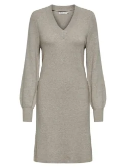 ONLKATIA LIFE LS V-NECK DRESS KNT mocha meringue