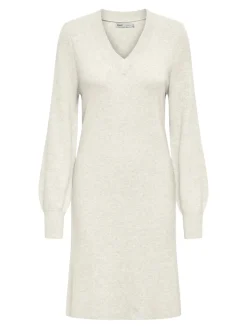 ONLKATIA LIFE LS V-NECK DRESS KNT whitecap gray
