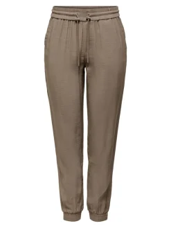 ONLKELDA-EMERY MW PULL-UP PANTS PNT NOOS walnut