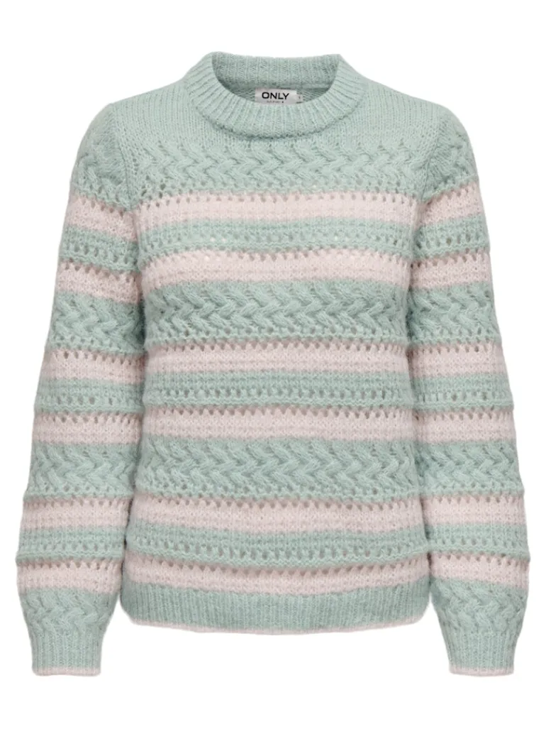 ONLKIMA LS LIFE STRIPE O-NECK CC KNT icy morn