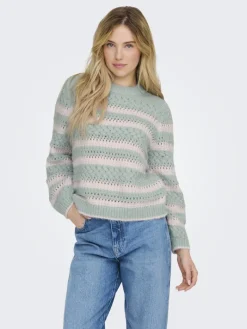 ONLKIMA LS LIFE STRIPE O-NECK CC KNT icy morn
