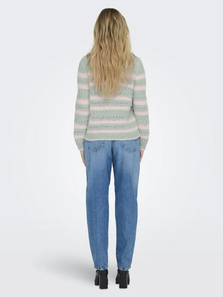 ONLKIMA LS LIFE STRIPE O-NECK CC KNT icy morn
