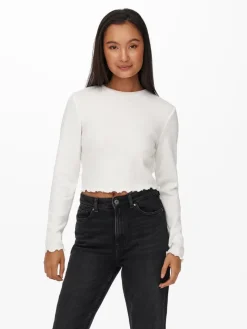 ONLKITTY L/S TOP CROPPED JRS cloud dancer