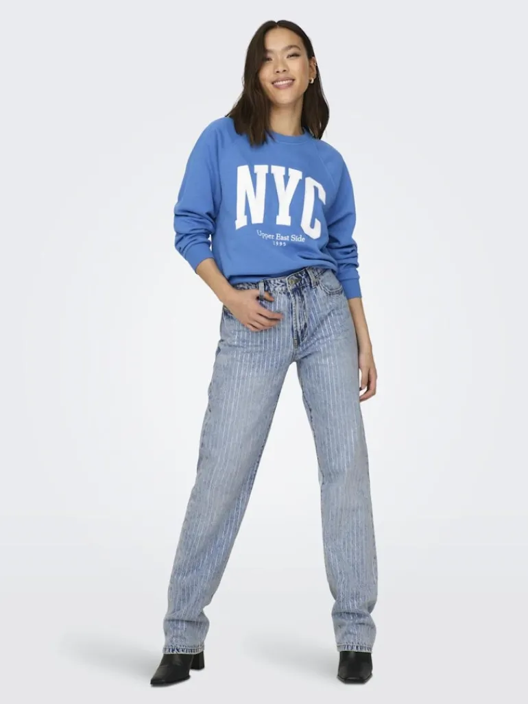 ONLLANEY L/S NEW YORK O-NECK BOX SWT super sonic
