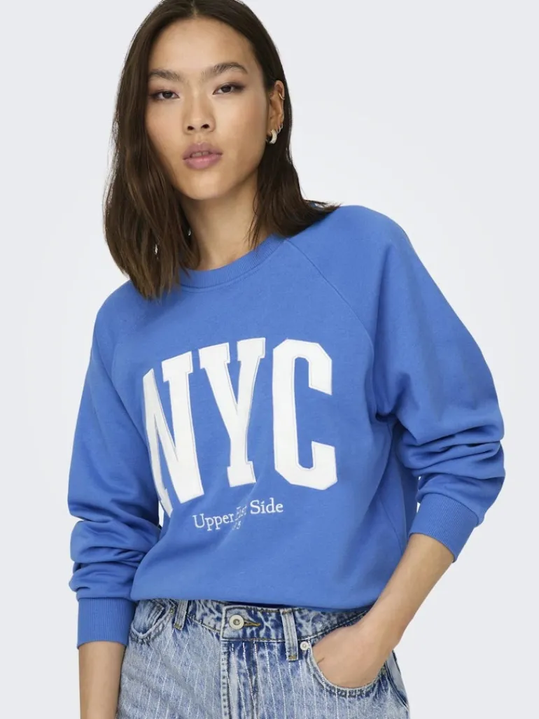 ONLLANEY L/S NEW YORK O-NECK BOX SWT super sonic