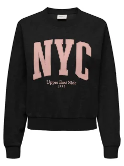ONLLANEY L/S NEW YORK O-NECK BOX SWT black