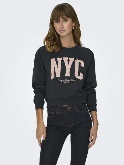 ONLLANEY L/S NEW YORK O-NECK BOX SWT black