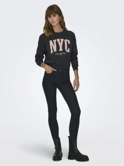 ONLLANEY L/S NEW YORK O-NECK BOX SWT black