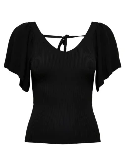 ONLLEELO S/S BACK PULLOVER KNT NOOS black