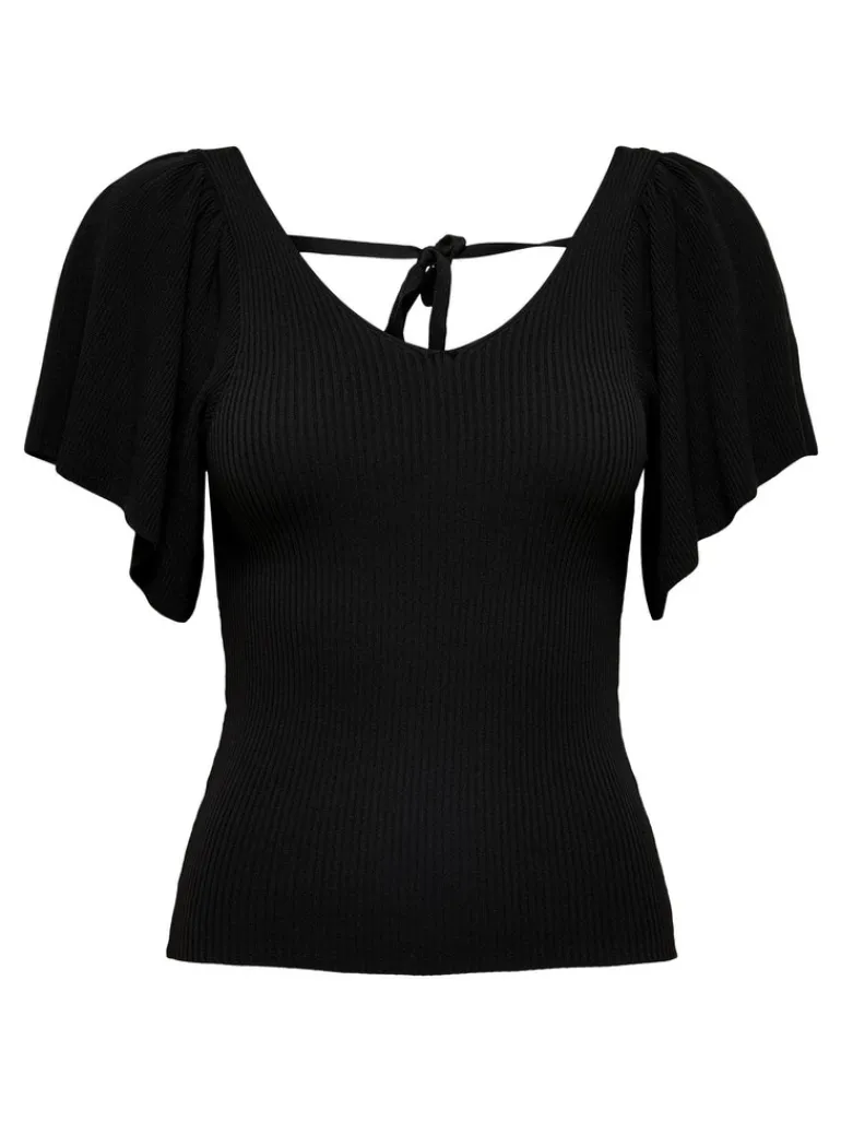 ONLLEELO S/S BACK PULLOVER KNT NOOS black