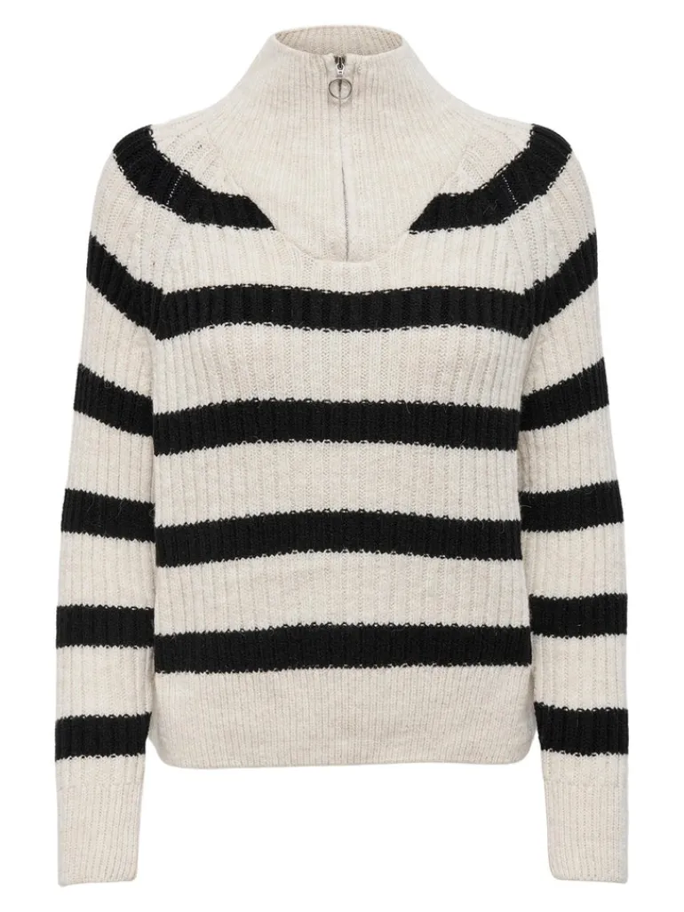 ONLLEISE FREYA LS ZIP HIGH NECK KNT NOOS birch1